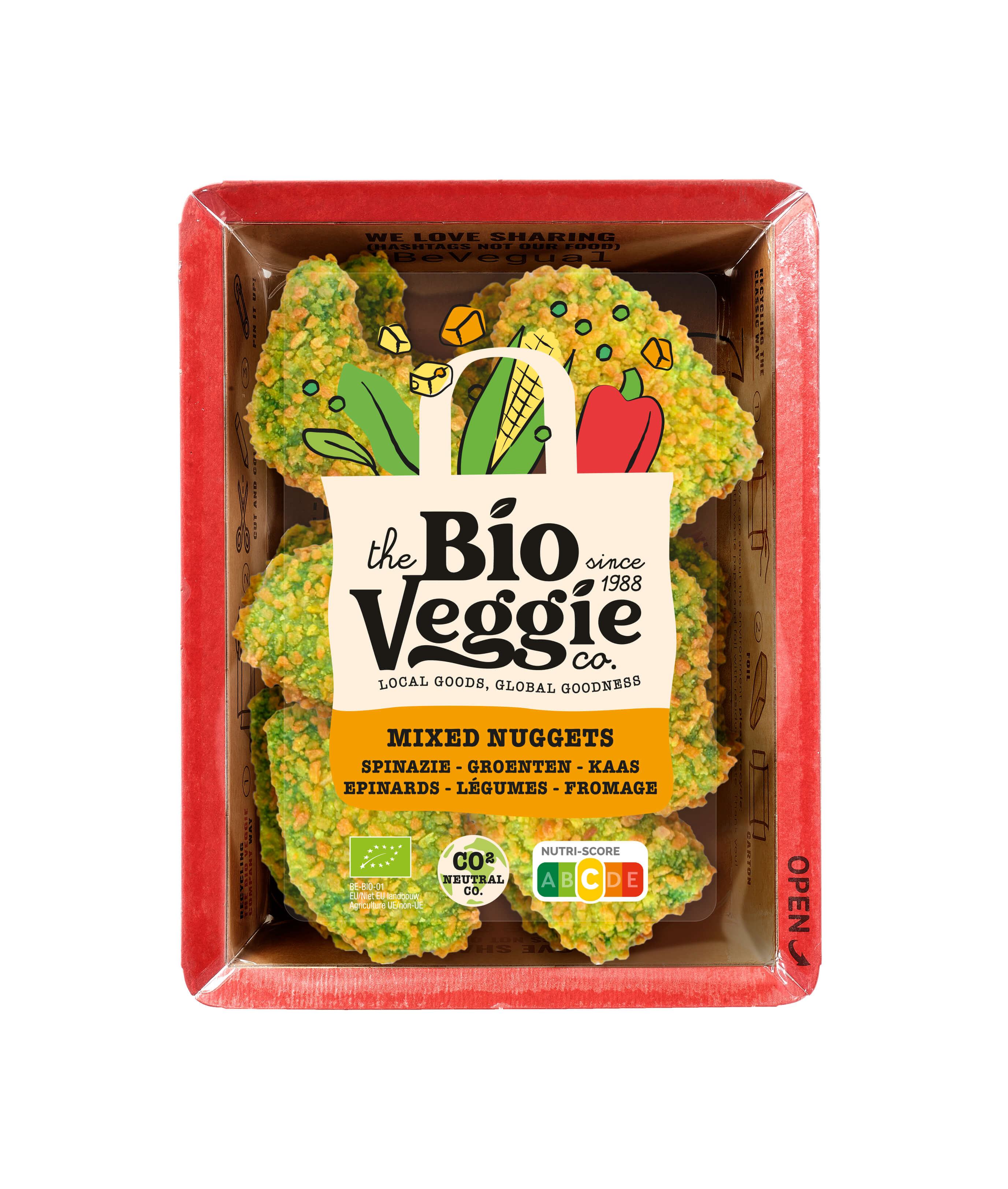 TBVC Mixed nuggets bio (kaas, spinazie, groenten) 12x20g